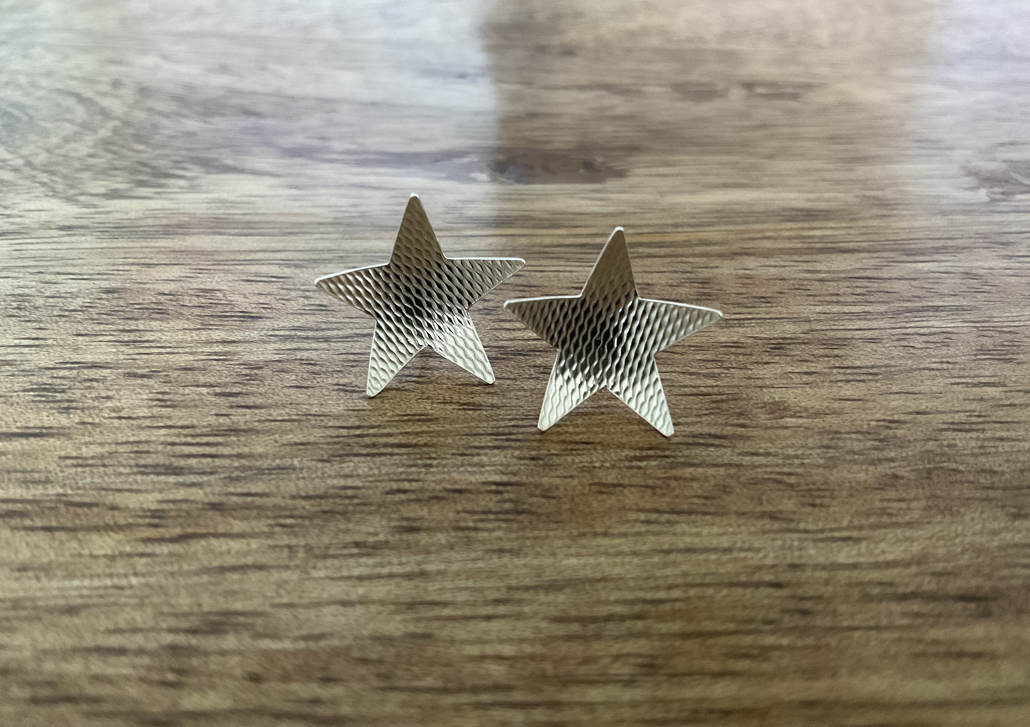 Vintage Star Upcycled Stud Earrings - Click Image to Close